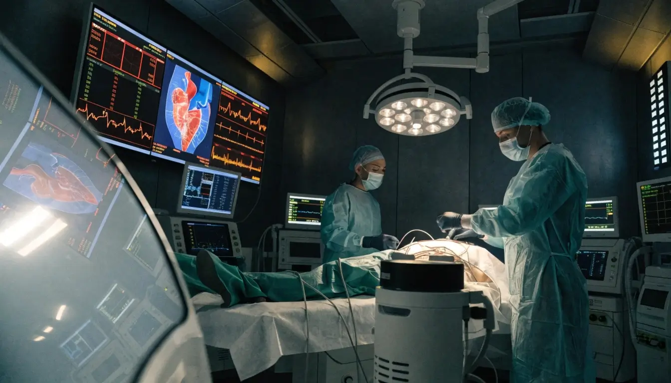 Advanced clinical medical equipment in a cardiac catheterization facility
