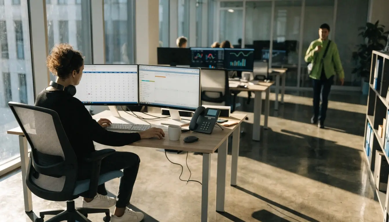 Administrative workspace highlighting public and private sector options