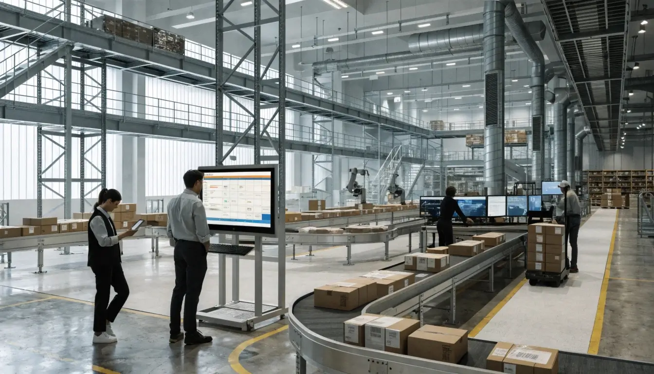 A modern warehouse interior showing clean systems optimized for warehouse jobs career growth