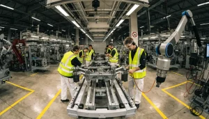 A professional assembly line floor where candidates learn how to get a factory job with no experience