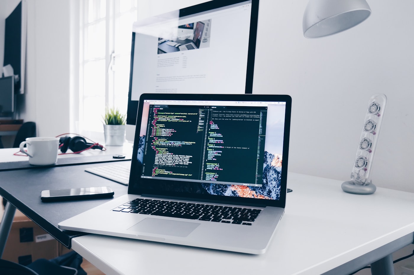 Modern professional working with technology
