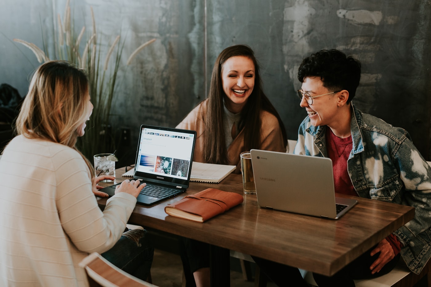 Young professionals working in a modern office environment